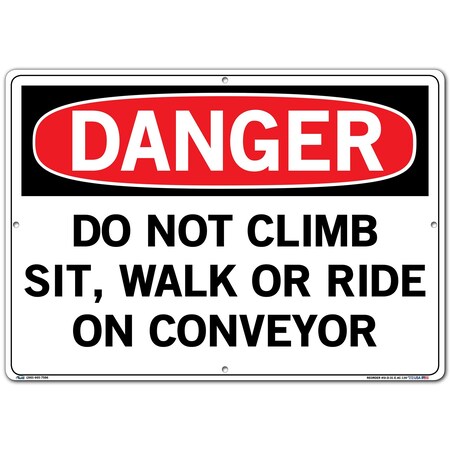 Vestil Aluminum Composite Sign, 14-1/2" Height, 20-1/2" Width, Aluminum Composite, Rectangle, English SI-D-31-E-AC-130